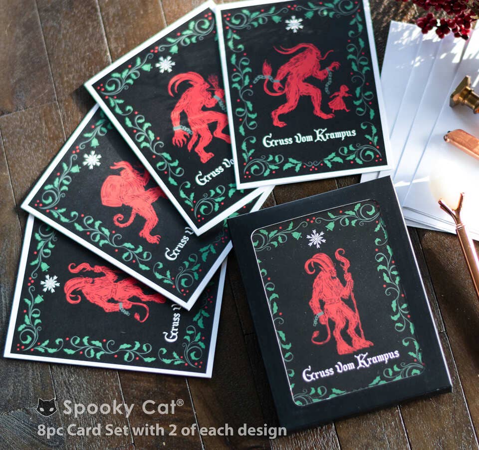 Vintage Krampus Cards Box Set (8pc) SPOOKY CAT PRESS | OMEN Alternative  Sales LLC