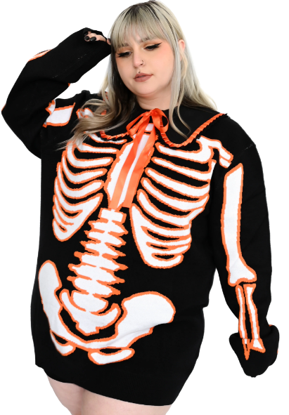 Skeleton sweater womens top
